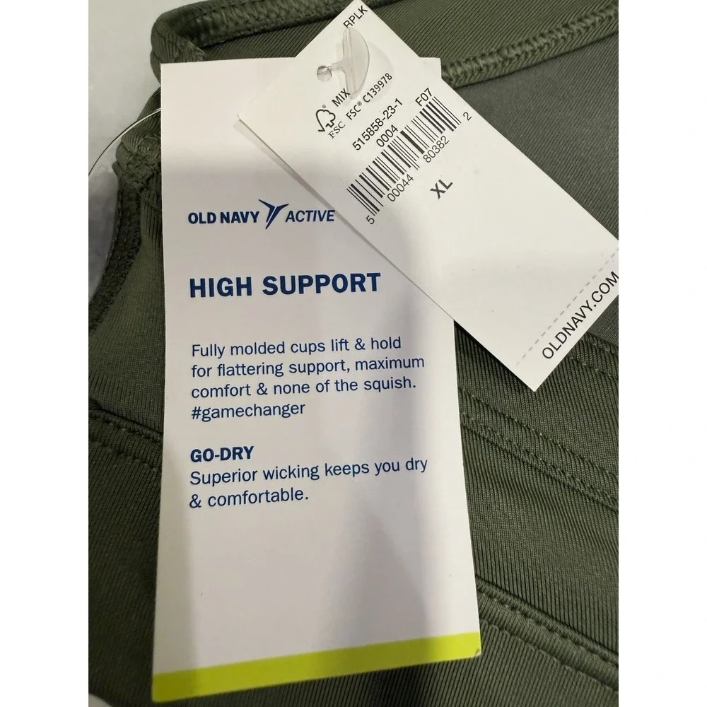 New‎ Old Navy PowerSoft High-Support Longline Sports Bra Women's XL Green